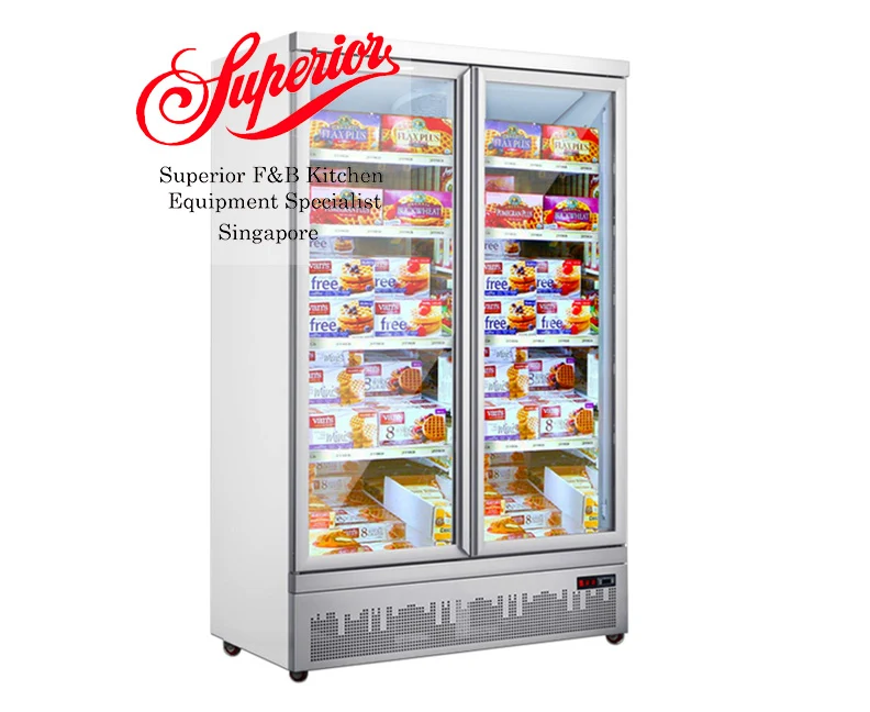 2 Door White Glass Chiller Display