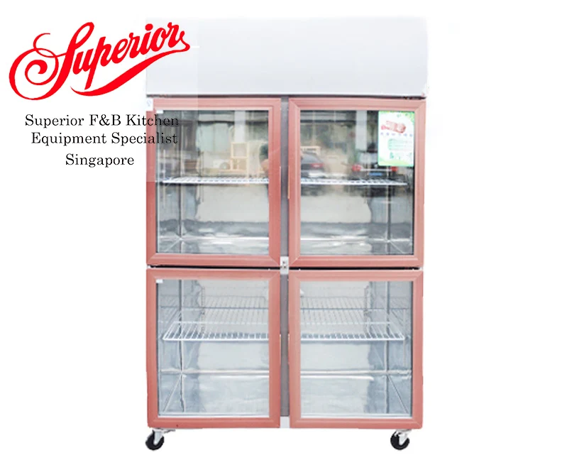 4 Glass Door Stainless Steel Full Freezer