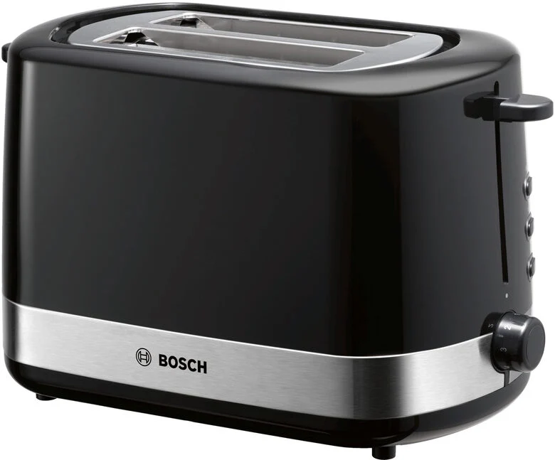 Bosch TAT7403 tostapane 2 fetta/e 800 W Nero, Acciaio inossidabile