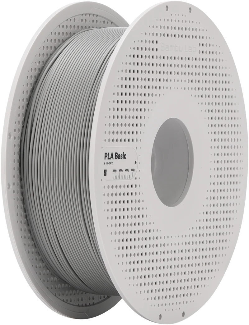 Bambu Lab Filament PLA Basic for 3D Printer with Spool - Grey 1KG