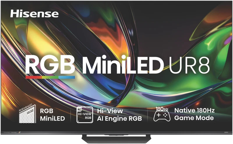 Hisense 75'' UR8SAU 4K RGB MiniLED 180Hz Smart AI TV 2026