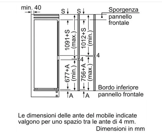 Bosch Serie 4 KIV86VSF0S Frigorifero Con Congelatore Da Incasso 268 L F Bianco
