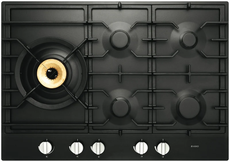 ASKO 75cm 5 Burner Gas Cooktop - Graphite Black