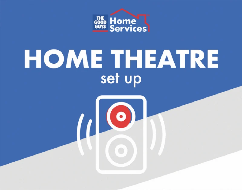 The Good Guys Home Services Home theatre system in a box set up