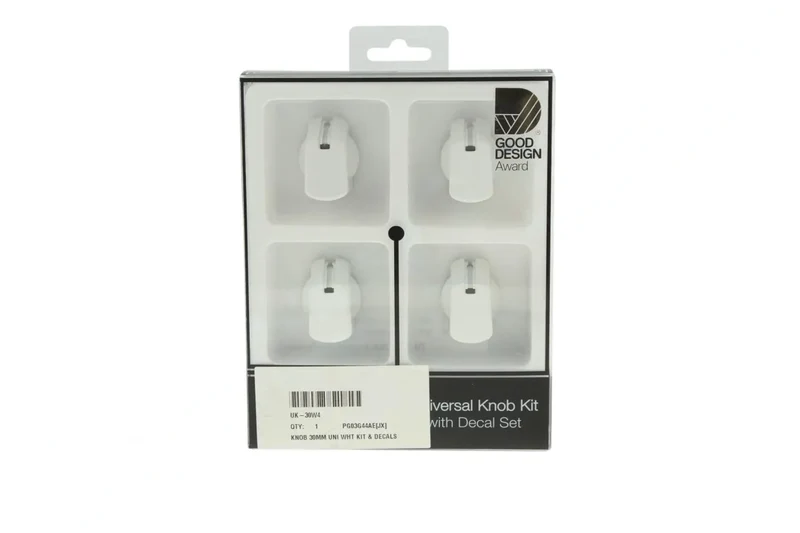 Universal Cooktop Knob White 30mm Skirt (Pack 4)