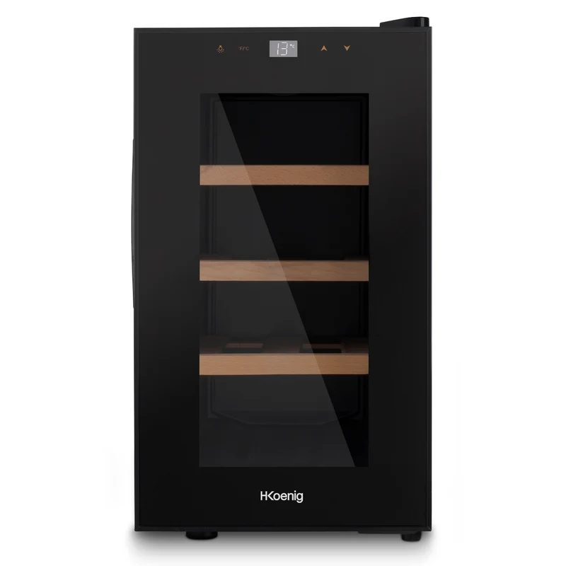 Ⓜ️🔵🔵🔵 H.Koenig AGE8 - [📦🚨Spedizione immediata!🚚💨] Cantinetta per 8 bottiglie, 3 ripiani in legno, SILENZIOSA, controlli touch, SISTEMA ANTIVIBRAZIONE, luce LED