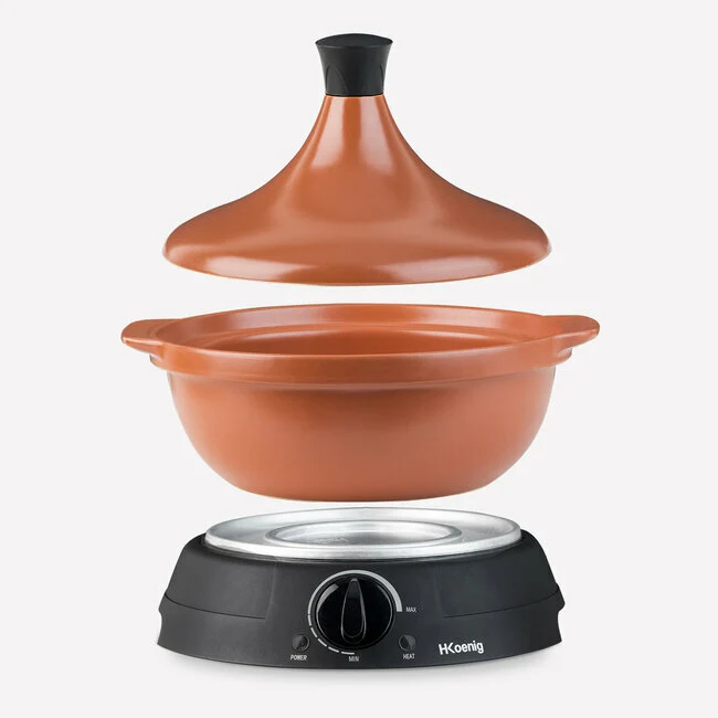 Ⓜ️🔵🔵🔵 H.Koenig TAJ3 - Pentola elettrica in VERA TERRACOTTA, per tajine e couscous, 3 litri