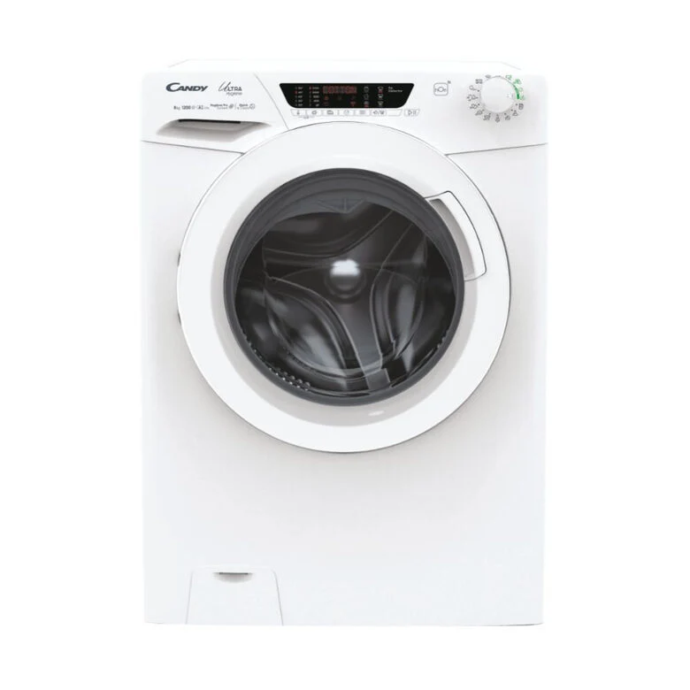 Candy Ultra Hygiene Ultra, Lavatrice Carica Frontale 8 KG, 10% più efficente della classe A, 1200 giri, Bianco, Inverter, Wi-Fi, Ciclo Igiene, HE 1284TWM6/1-S