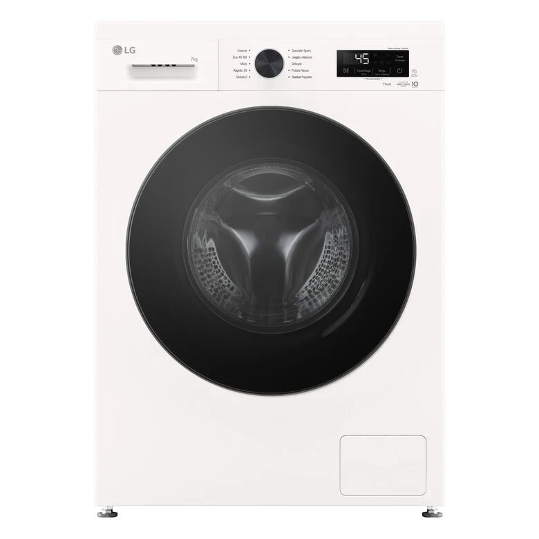 LG F2NX10S7NWB Lavatrice A Libera Installazione 7 Kg, 1200 Giri, Motore Direct Drive Inverter, Filtro Ispezionabile, Classe A, Bianco