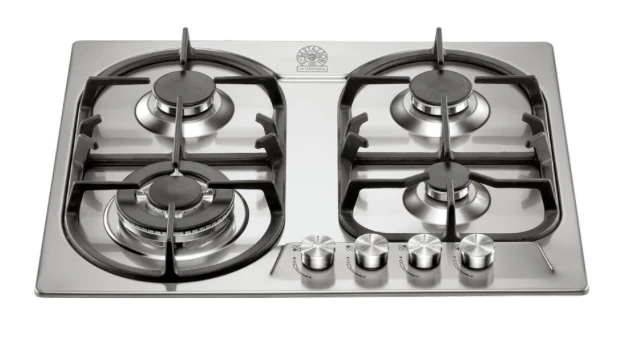 Ⓜ️🔵🔵🔵 LA GERMANIA P6801D9X/19 - Piano Cottura a Gas, 4 Bruciatori Tripla Corona, Acciaio Inox, 60 cm, Serie Futura, Incasso
