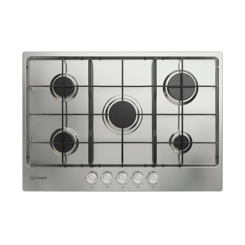 Indesit THP 752 IX/I 1 piano gas inox 75cm 5 fuochi griglie smaltate
