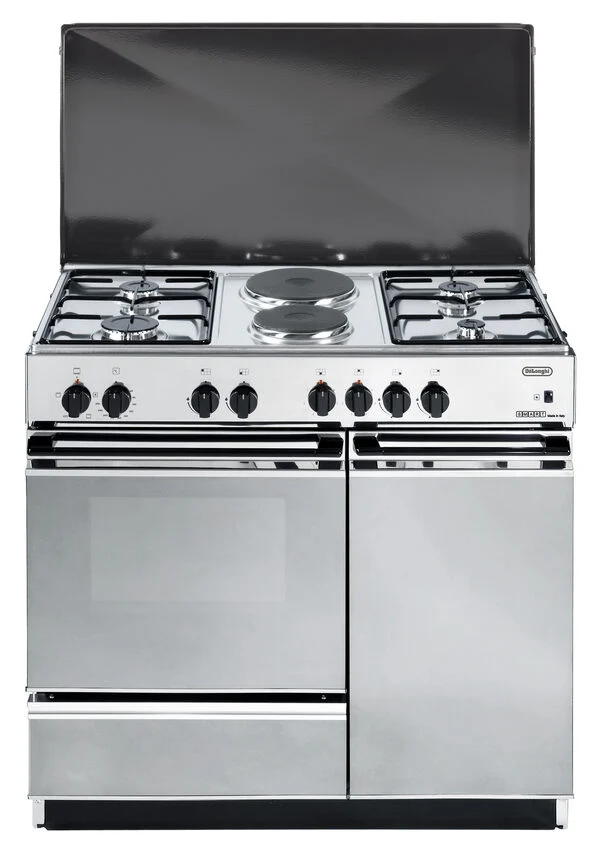 CUCINA 86X50 DE LONGHI SEX8542N EDM 4FUOCHI+2 FORNO ELETTRICO COPERCHIO INOX