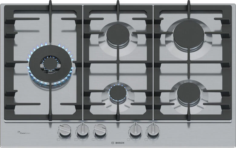 Bosch Serie 6 PCS7A5I90 Piano cottura a gas 75 cm 5 fuochi Acciaio Inox