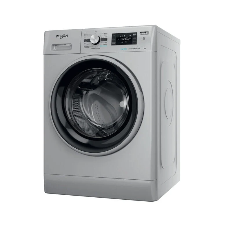 Whirlpool FFB 116 SILVER IT Lavatrice A Libera Installazione 11 Kg, 1400 Giri, Tecnologia 6° Senso, FreshCare+, Igiene Vapore, Classe A, Argento