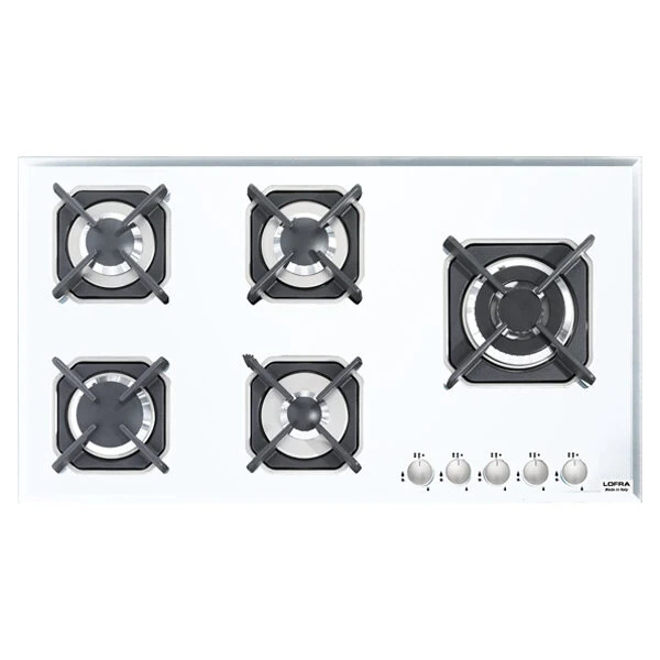 Lofra HGB950 Piano Cottura Bianco Da incasso 90 cm Gas 5 Fornello(i)
