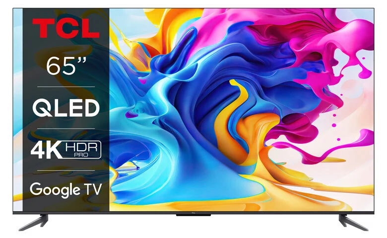 TCL 65C645 Televisione Smart TV 65 Pollici Qled 4K Dolby Vision Atmos Google TV Serie C64
