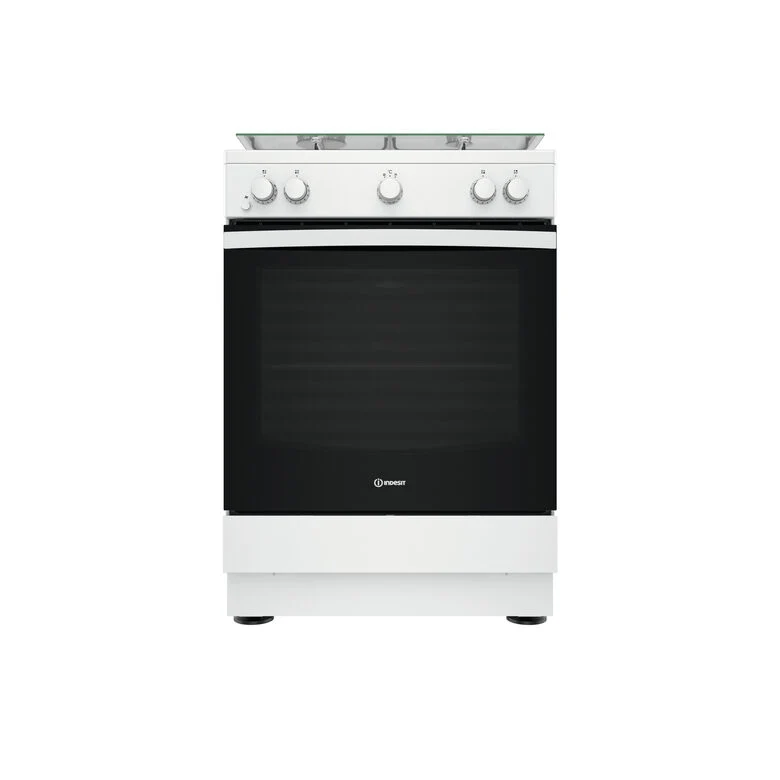 Indesit IS67G1KMW/E Cucina Gas Nero, Bianco A+