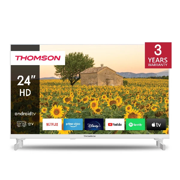 Thomson 24HA2S13CW Televisione Smart TV 24 Pollici 12V Led Hd Android TV Bianco