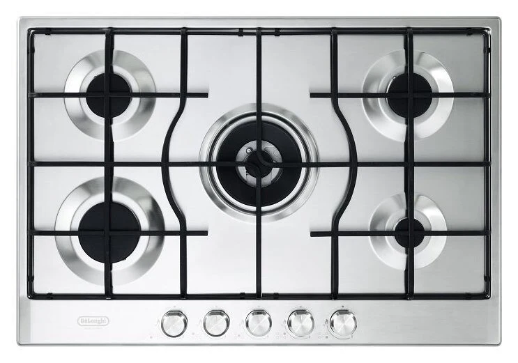 De’Longhi SLF575LX piano cottura Acciaio inossidabile Da incasso 75 cm Gas 5 Fornello(i)