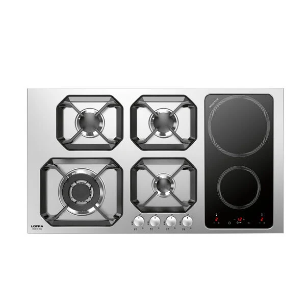 Lofra Nettuno 90 Nero, Stainless steel Da incasso 90 cm Combi 6 Fornello(i)