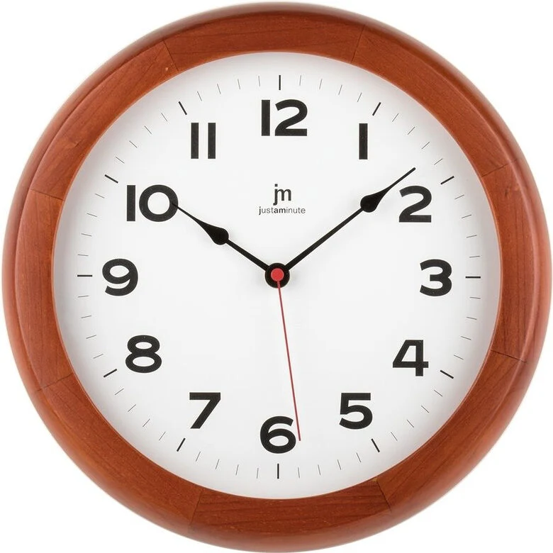 Lowell Justaminute 21034C orologio da parete e da tavolo Orologio al quarzo Rotondo Marrone, Bianco