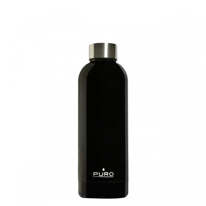 PURO Hot&Cold Glossy Uso quotidiano 500 ml Acciaio inossidabile Nero