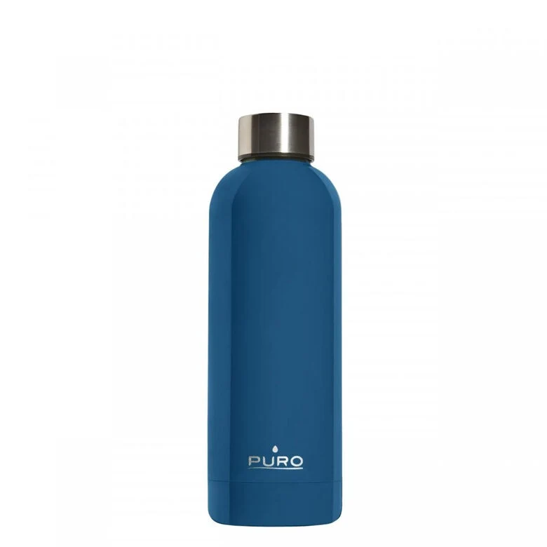 PURO Hot&Cold Glossy Bicicletta, Uso quotidiano, Fitness, Sport 500 ml Acciaio inossidabile Blu