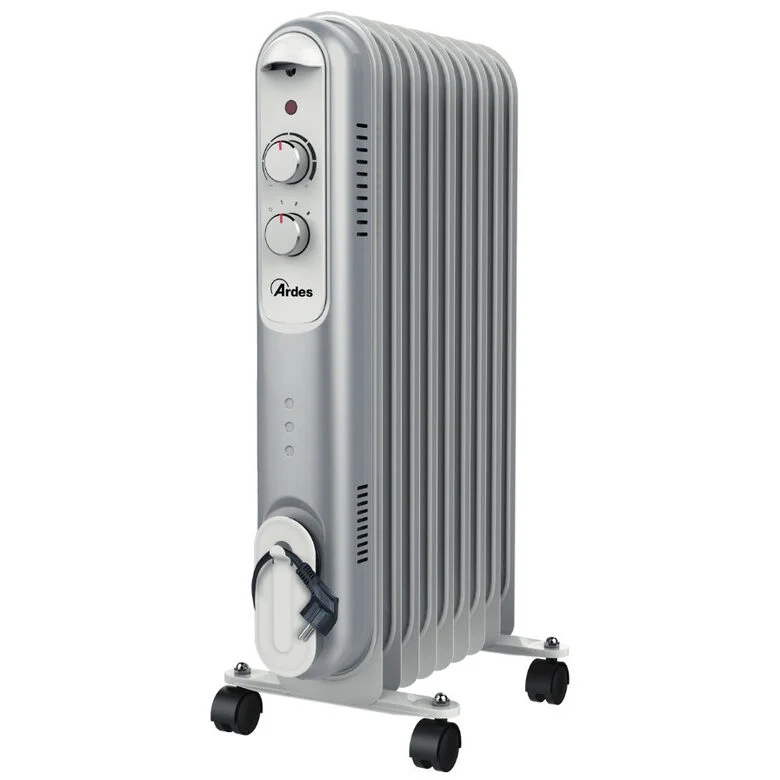 Ardes AR4R09S stufetta elettrica Interno Nero, Grigio, Bianco 2000 W Riscaldatore ambiente elettrico a olio