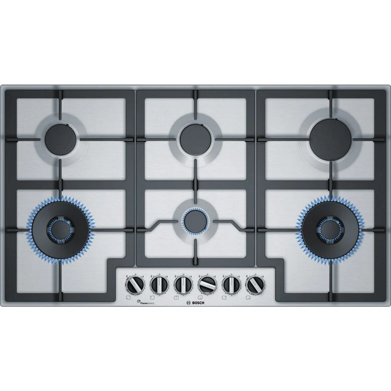 Bosch Serie 6 PCT9A5B90 piano cottura Acciaio inossidabile Da incasso Gas 6 Fornello(i)