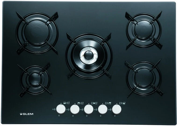 Glem Gas GV755BK piano cottura Nero Da incasso 5 Fornello(i)