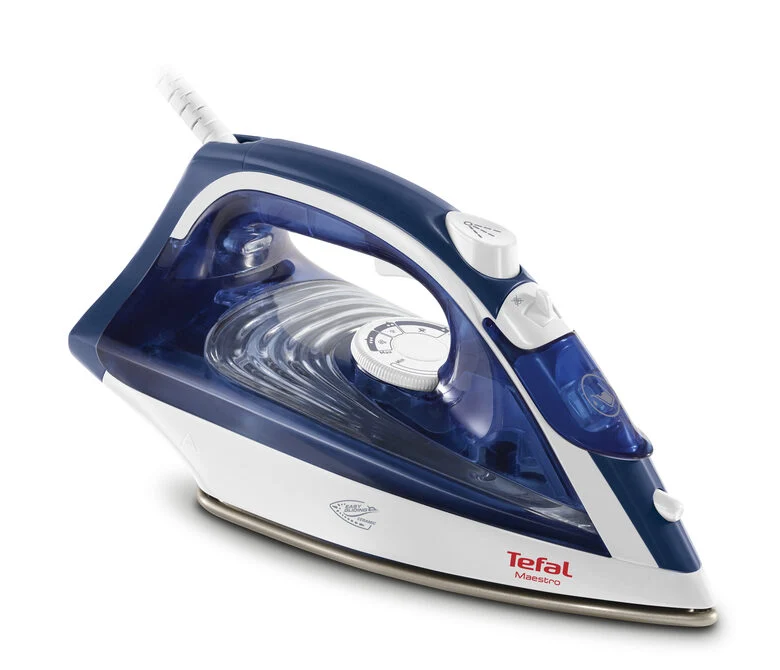 Tefal Maestro 2 FV1845E0 Ferro da stiro a secco e a vapore CeramicGlide 2300 W Blu, Bianco