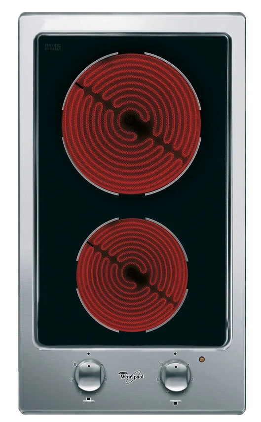 Whirlpool AKT 315/IX piano cottura Nero Da incasso Ceramica 2 Fornello(i)