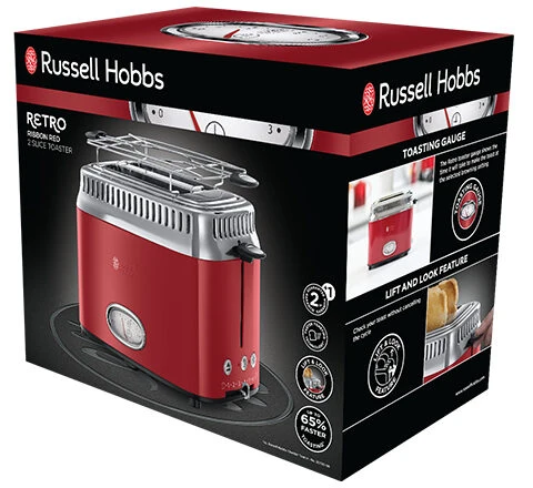 Russell Hobbs Retro Ribbon 2 fetta/e 1300 W Rosso