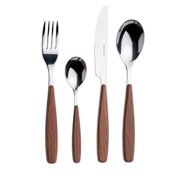 Foppapedretti 9901343096 set di posate 4 pz Noce
