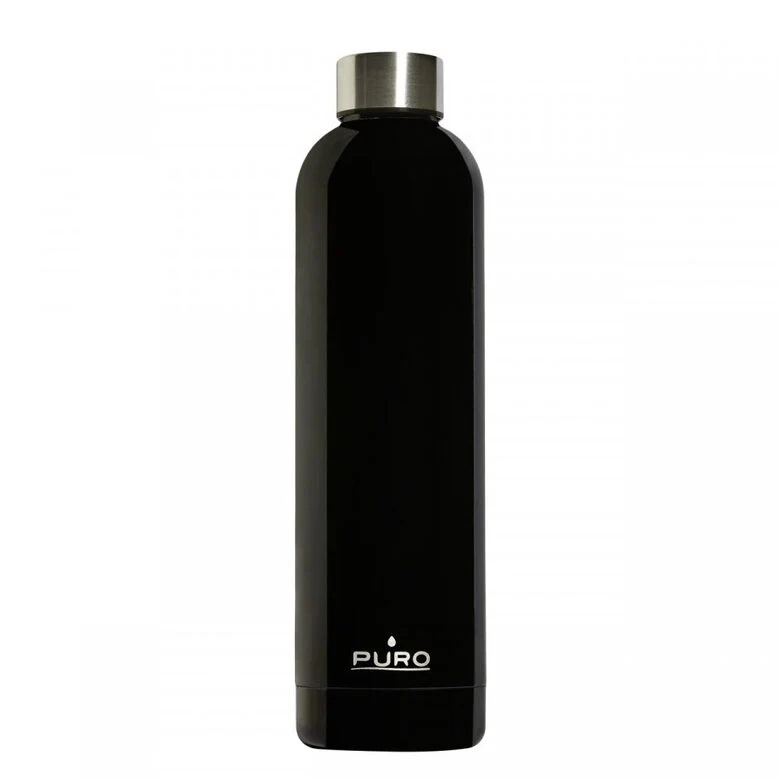PURO Hot&Cold Glossy Uso quotidiano 1000 ml Acciaio inossidabile Nero