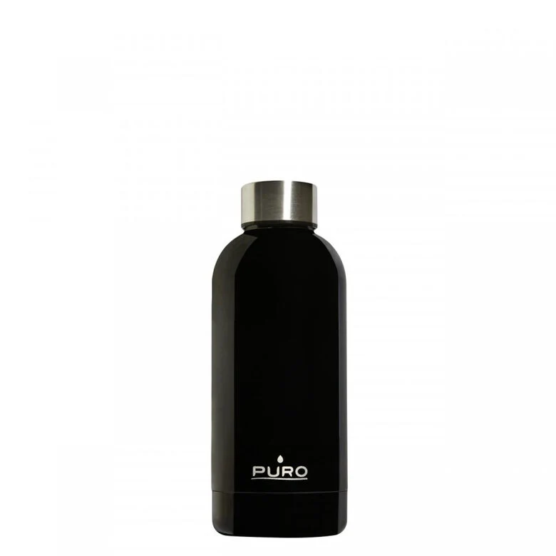 PURO Hot&Cold Glossy Uso quotidiano 350 ml Acciaio inossidabile Nero