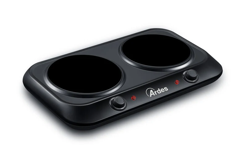 Ardes AR1F402 piano cottura Nero Superficie piana Ceramica 2 Fornello(i)