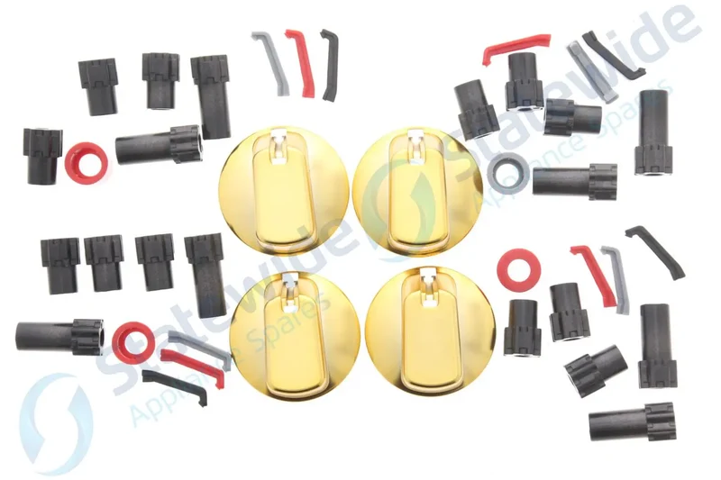 Universal Cooktop/Oven Knob Gold 48mm Skirt (Pack 4)