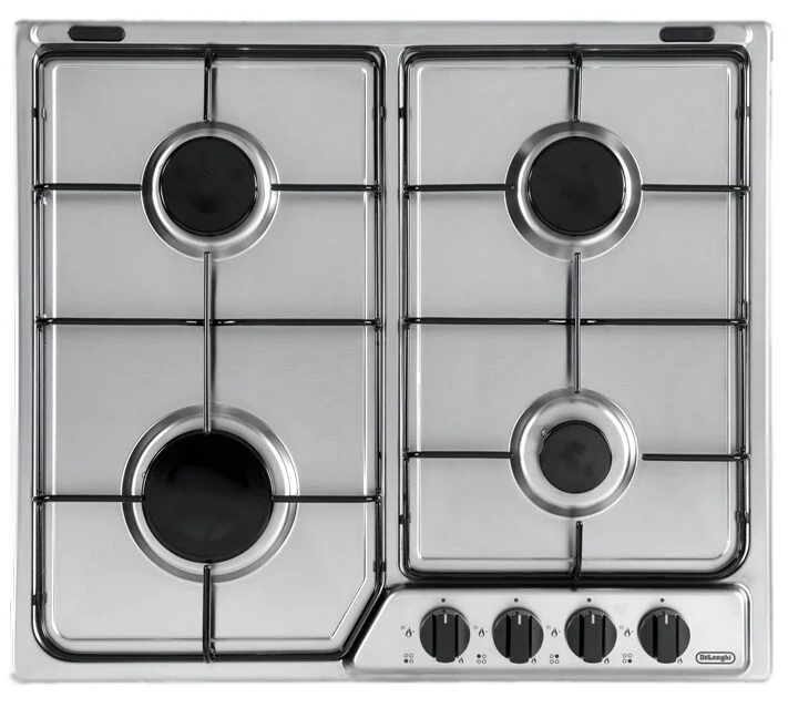 De’Longhi YAF46 ASV piano cottura Nero, Argento Da incasso Gas 4 Fornello(i)