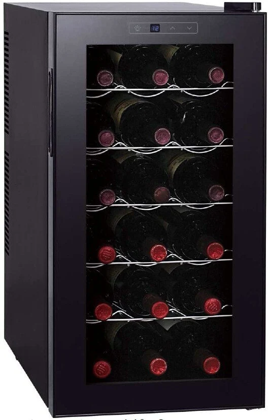 Melchioni Vermentino 18 Cantinetta termoelettrica Libera installazione Nero 18 bottiglia/bottiglie