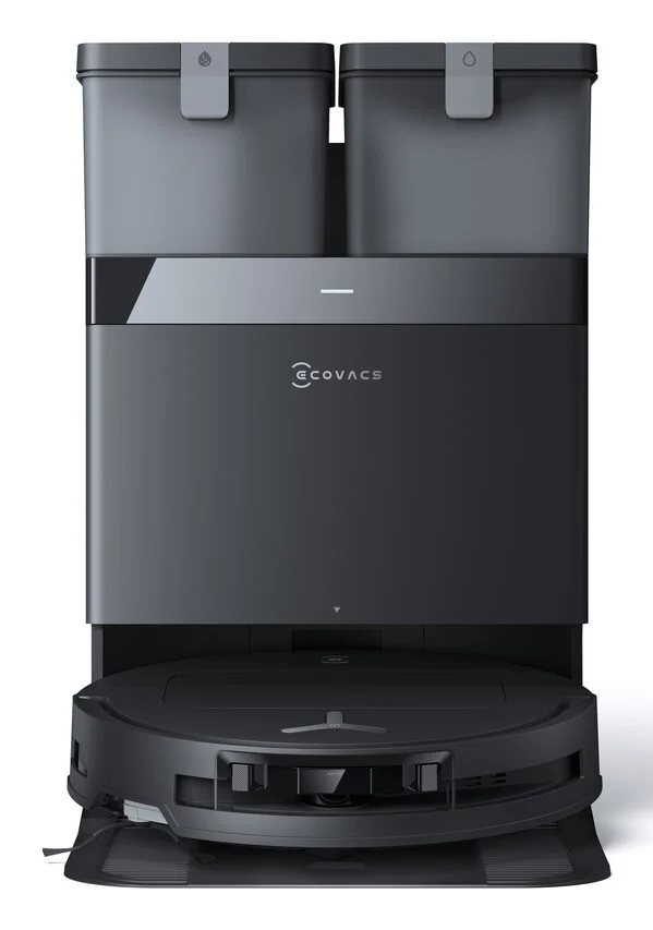 Ecovacs DEEBOT T50 OMNI Robot Aspirapolvere Lavapavimenti, 15000 Pa, Spazzola Laterale Estensibile e Lavapavimenti, ZeroTangle 2.0, lavaggio con acqua calda a 70 ℃, Ultrasottile 81 mm, nero
