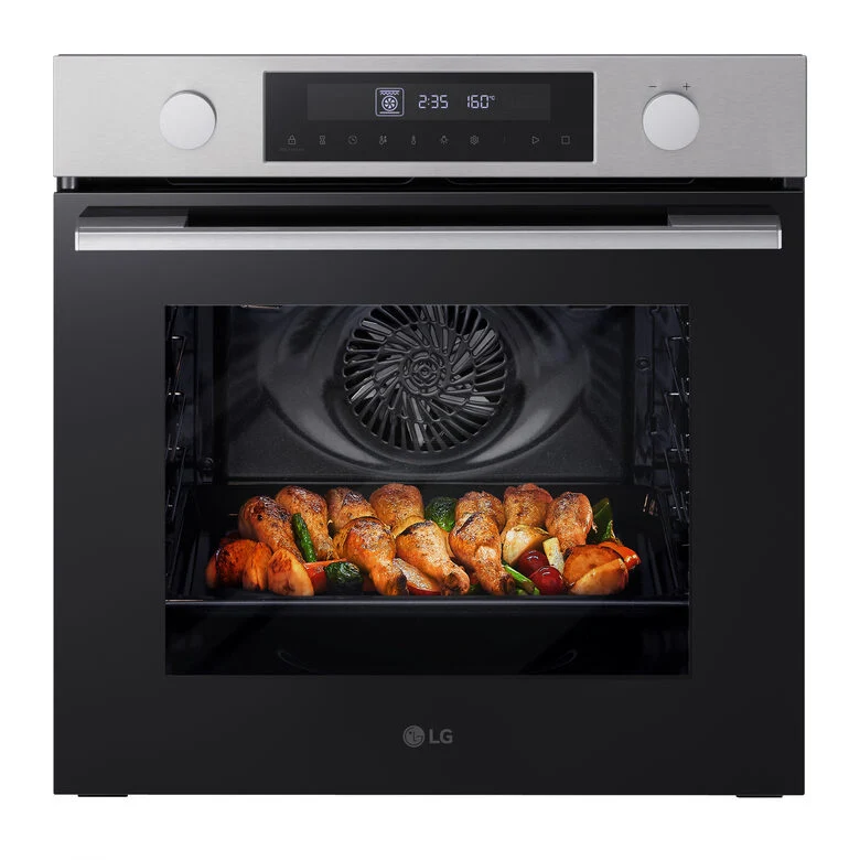 LG Forno 72L Classe A | 11 modalità di cottura, Frittura ad aria, Modalità pizza, Lievitazione, Pulizia pirolitica | Acciaio