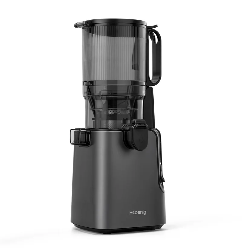 Ⓜ️🔵🔵🔵 H.Koenig GSX26 XL TOTAL BLACK - Estrattore di succo "Slow Juicer", SENZA BPA, nero, apertura Extra-Large 135 mm