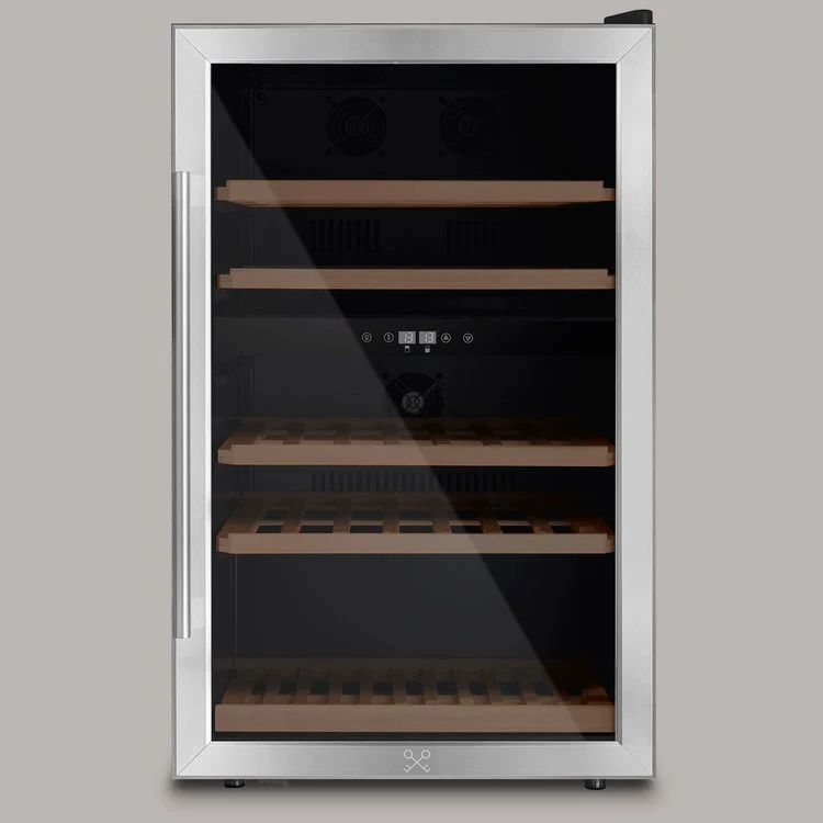 Ⓜ️🔵🔵🔵👌 LES PETITS CHAMPS CAVCD53 - Cantinetta per 53 bottiglie, 2 ZONE DI TEMPERATURA, 5 ripiani in legno, sistema NO FROST, anti-UV, ANTIVIBRAZIONE