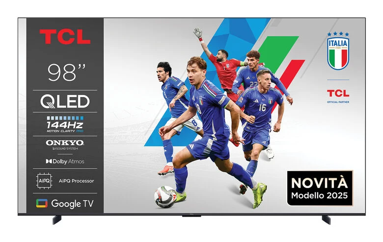 TCL P89K Serie Smart TV QLED 4K 98" 98P89K, 144Hz, audio Onkyo 2.1, Dolby Vision & Atmos, Google TV