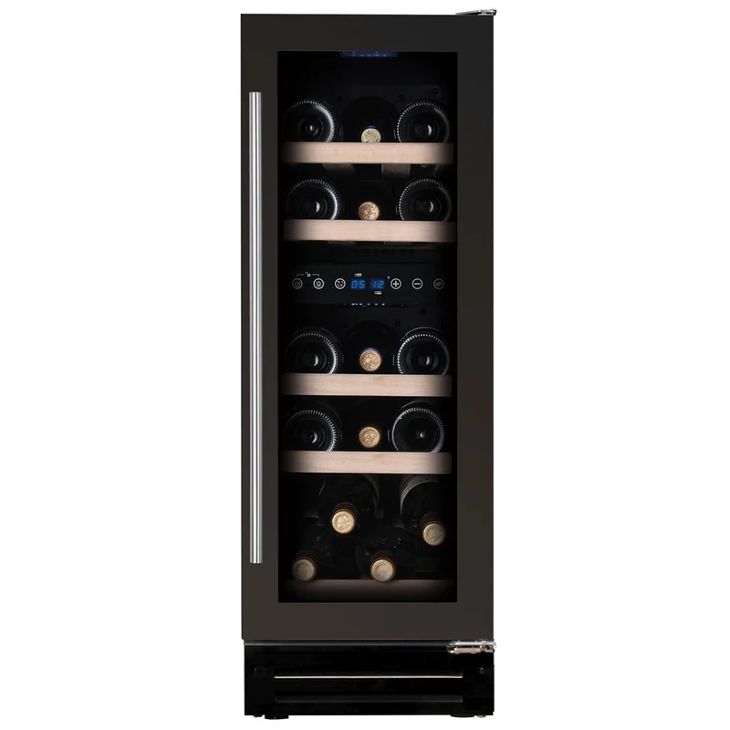 Ⓜ️🔵🔵🔵 DUNAVOX FLOW-17 Full Glass Nera - Cantina vini per 17 Bottiglie bordolesi standard, 2 zone di temperatura, nera, GARANZIA 3 ANNI