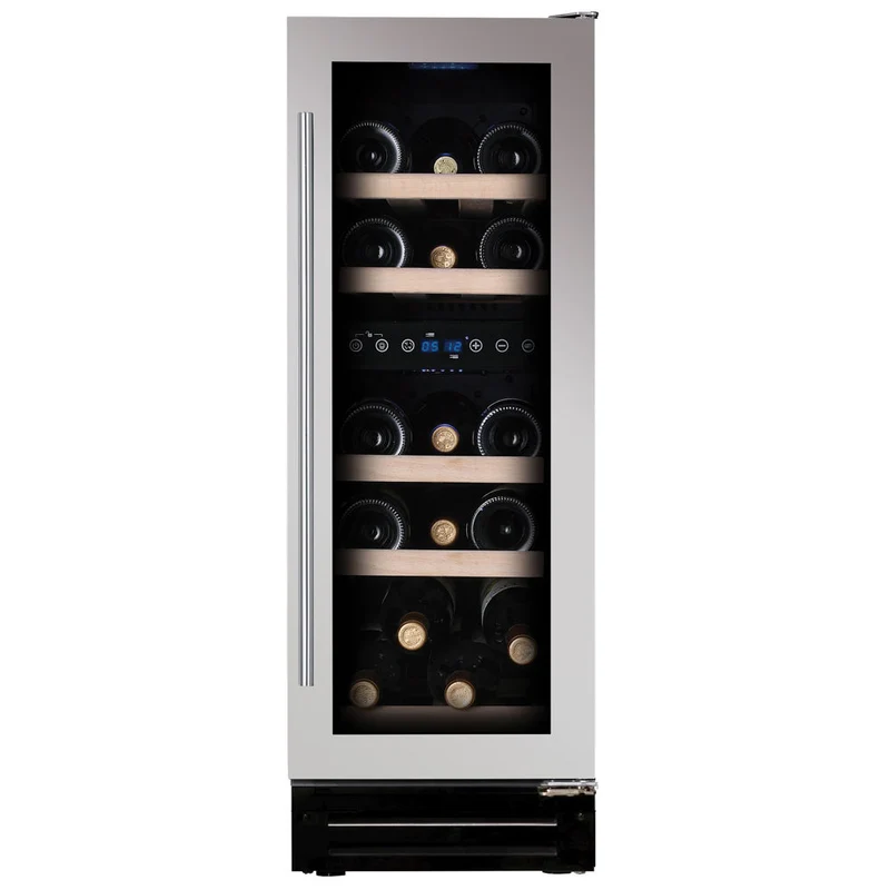 Ⓜ️🔵🔵🔵 DUNAVOX FLOW-17 - Cantina vini per 17 Bottiglie bordolesi standard, 2 zone di temperatura, acciaio inox, GARANZIA 3 ANNI