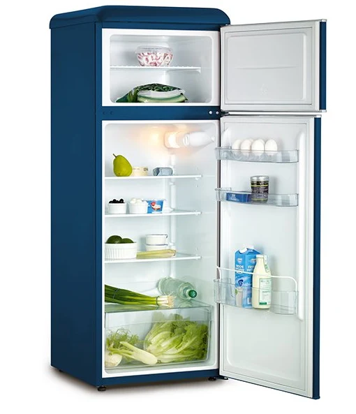 Ⓜ️🔵🔵🔵 SEVERIN KS 9954 - Frigorifero Retrò doppia porta, BLU, 208 litri, 55 cm, Nuova classe E