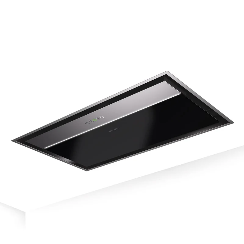 Ⓜ️🔵🔵🔵👌 Faber ONYX-C - Cappa incasso da arredo, acciaio inox e vetro nero, 90 cm
