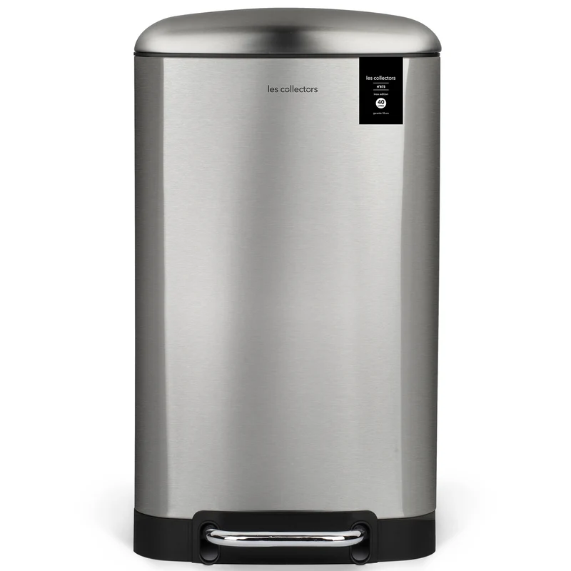 Ⓜ️🔵🔵🔵 Les Collectors N°875 - Pattumiera da cucina a pedale in ACCIAIO INOX, colore ACCIAIO INOX, 40L